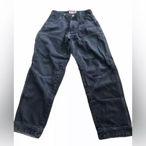 Arizona Jean Company Vintage Double Knee Jeans Black Denim Pants 30 X 30 READ